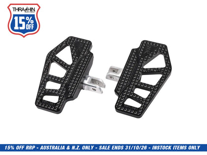 Apex Mini Rider Floorboards - Black. Fits Softail 2018up Front Rider