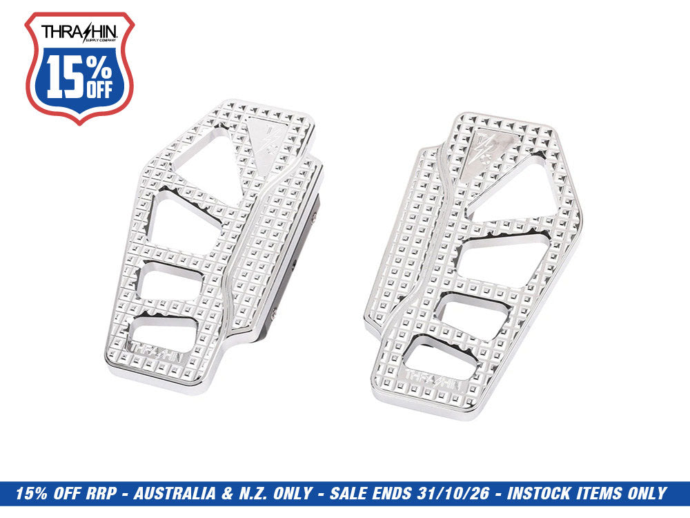 Apex Rear/Passenger Floorboards - Chrome. Fits Touring 1983up.