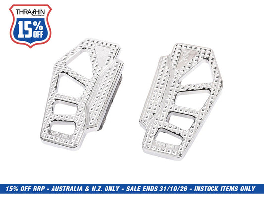 Apex Rear/Passenger Floorboards - Chrome. Fits Touring 1983up.