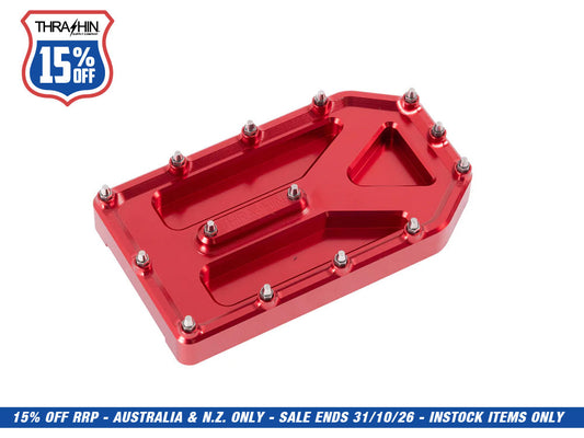 Aggressor Brake Pedal Pad - Red. Fits Touring 1980up, FL Softail 1986-2017 & Dyna Switchback 2012-2016