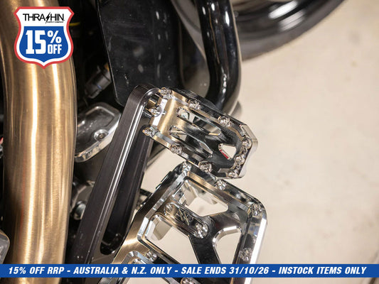 Aggressor Brake Arm Pedal - Chrome. Touring 2014up (Using Thrashin Brake Arms)