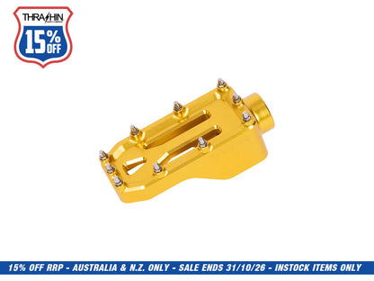 Aggressor Brake Arm Pedal - Gold. Touring 2014up (Using Thrashin Brake Arms)