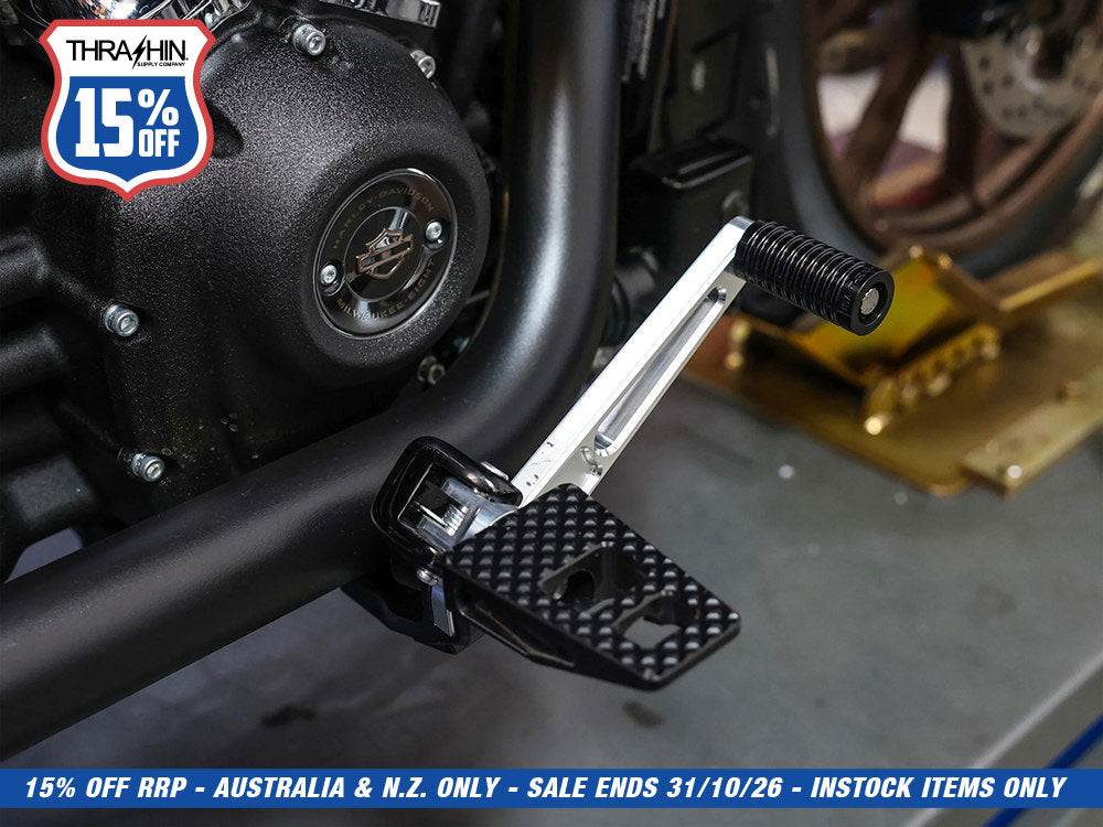 Brake Pedal Arm - Chrome. Fits Softail 2018up with Mid Controls.