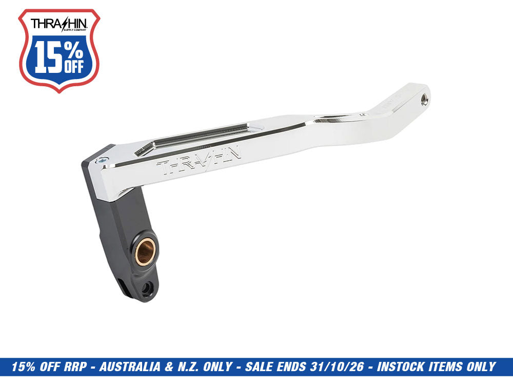 Brake Pedal Arm - Chrome. Fits Dyna 1999-2017 with Mid Controls.
