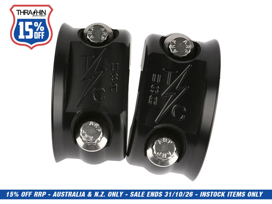 OG Clutch & Brake Perch Clamp - Black. Fits Softail 1984-2024, Dyna 1991-2017, Most Touring 1982-2024, Sportster 1982-2003 & FXR 1982-1994