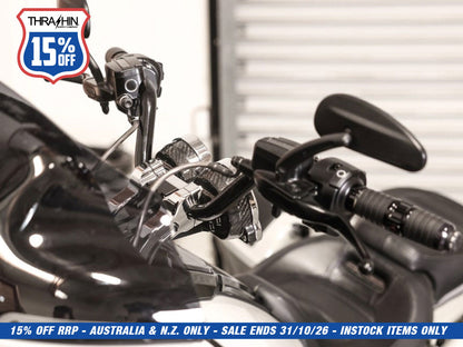 Thrashin Risers to Gauges Relocation Front Extension Bracket - Black. Fits Road Glide 2015up.