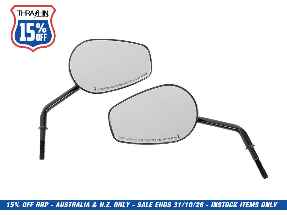Billet Mini Mirrors Smooth - Black