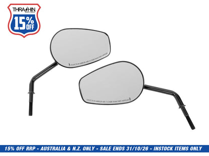 Billet Mini Mirrors Smooth - Black