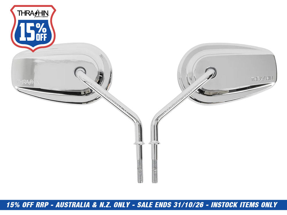 Billet Mini Mirrors Smooth - Chrome