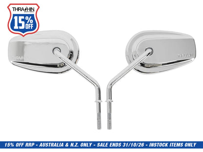 Billet Mini Mirrors Smooth - Chrome
