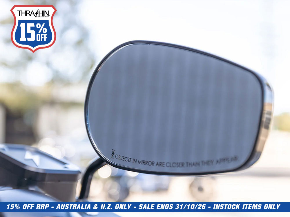 Billet Mini Mirrors Flame - Black