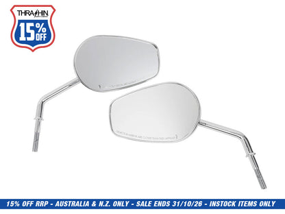 Billet Mini Mirrors Flame - Chrome