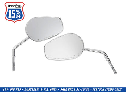 Billet Mini Mirrors Finned - Chrome