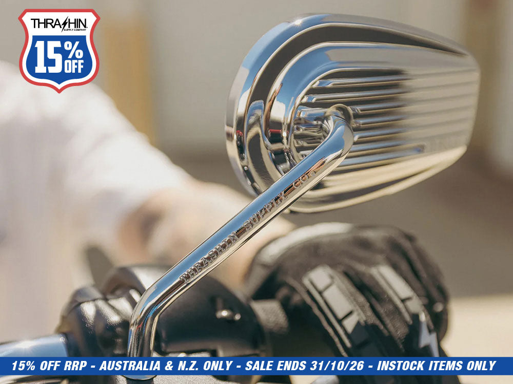 Billet Mini Mirrors Finned - Chrome
