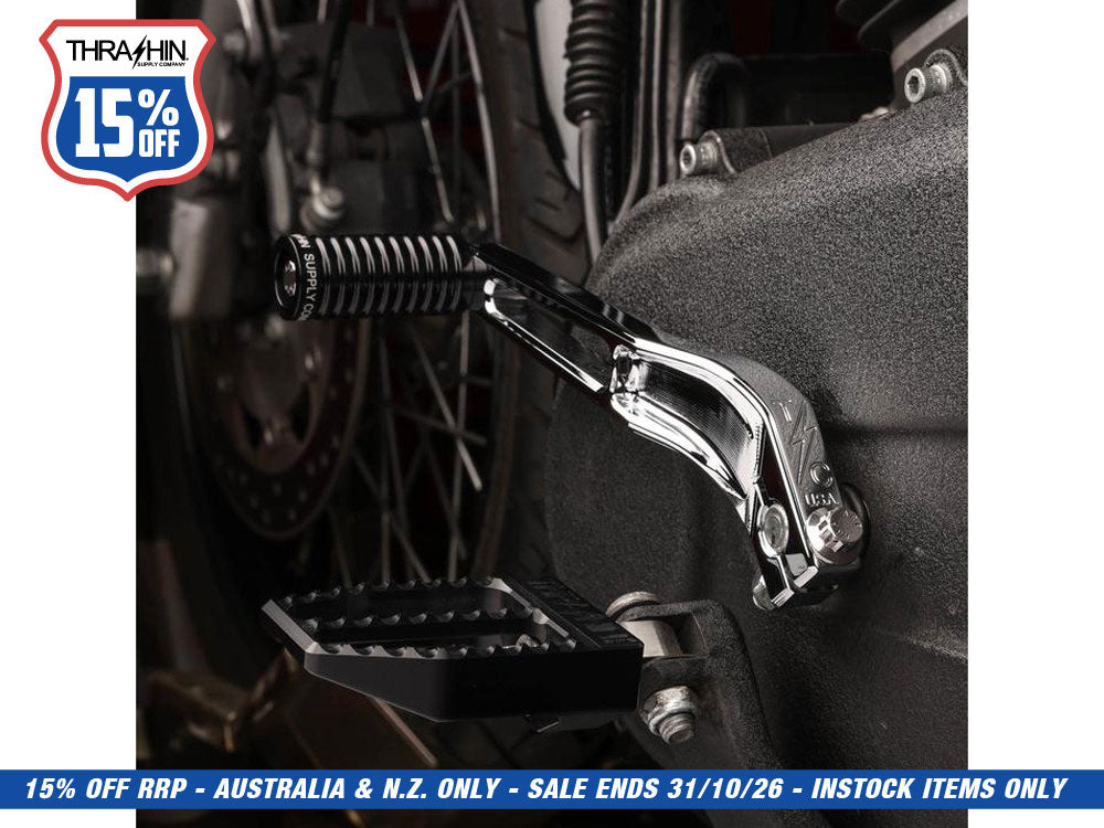 Billet Shift Lever - Chrome. Fits Dyna 1991-2017 with Mid Controls & 2018up Softail with OEM Forward Controls