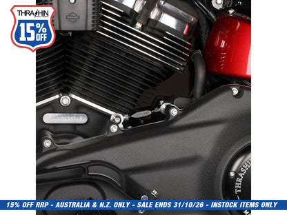 Mid Control Shift Linkage Rod - Black Anodized. Fits Dyna 1991-2017, FXR 1982-1994 & Softail 2018up with Mid Controls