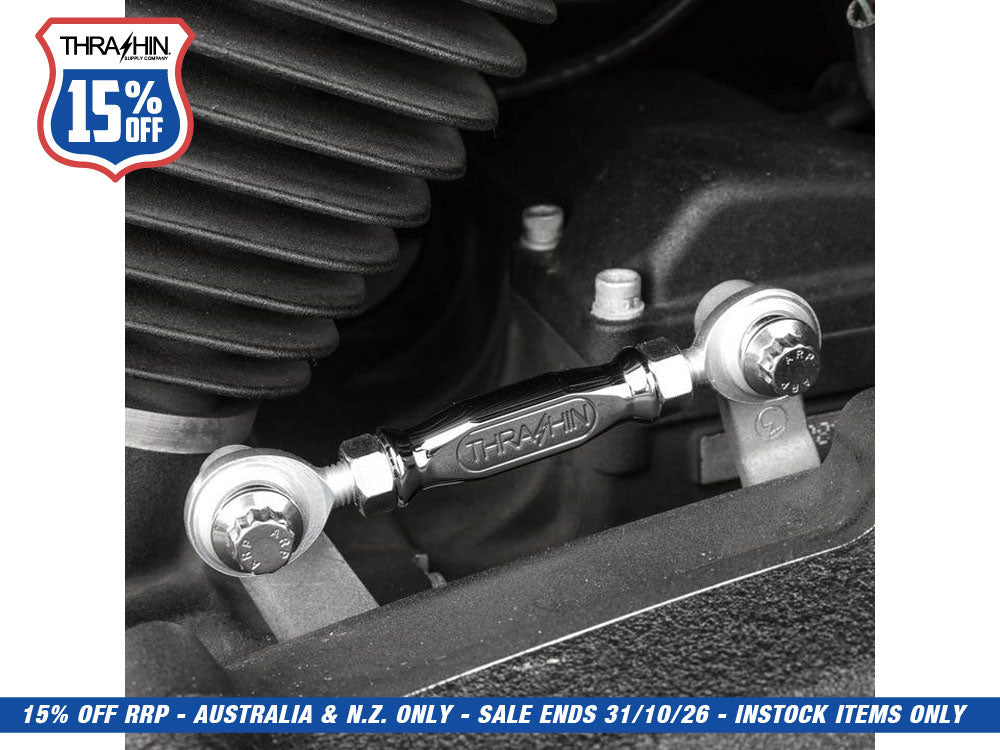 Mid Control Shift Linkage Rod - Chrome. Fits Dyna 1991-2017, FXR 1982-1994 & Softail 2018up with Mid Controls