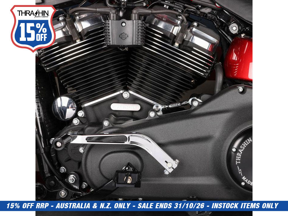 Mid Control Shift Linkage Rod - Chrome. Fits Dyna 1991-2017, FXR 1982-1994 & Softail 2018up with Mid Controls