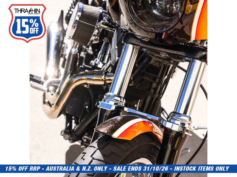 Billet Fork Brace - Black. Fits 49mm Dyna Mid-Glide 2006-2017.