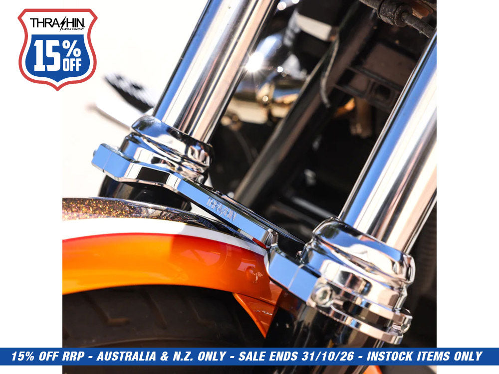 Billet Fork Brace - Black. Fits 49mm Dyna Mid-Glide 2006-2017.