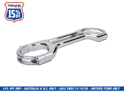 Billet Fork Brace - Chrome. Fits 49mm Dyna Mid-Glide 2006-2017.