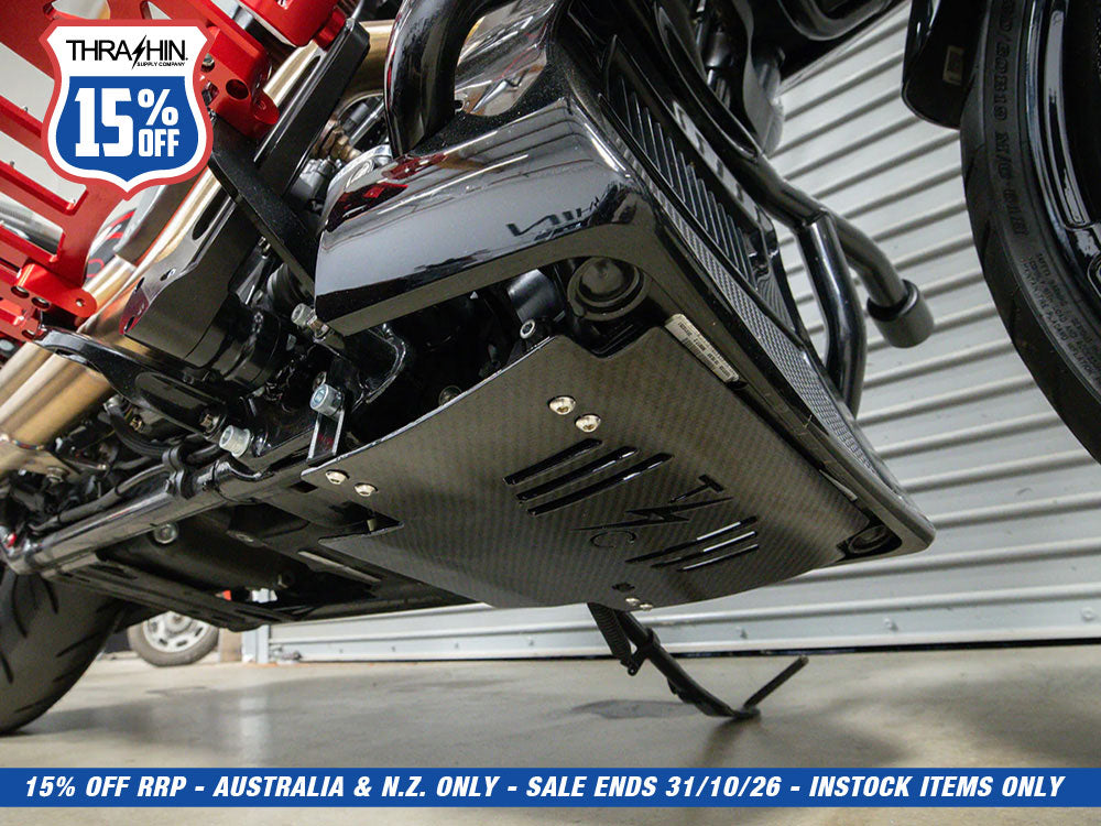 Skid Plate - Carbon Fibre Gloss Weave. Fits CVO Touring 2023up & Street Glide & Road Glide 2024up