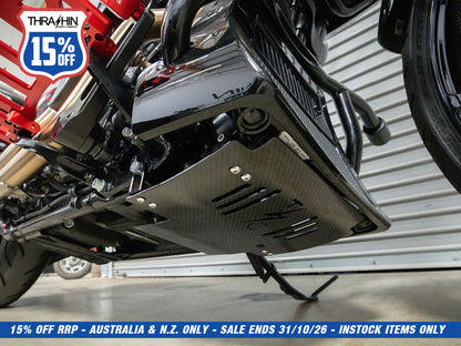 Skid Plate - Carbon Fibre Gloss Weave. Fits CVO Touring 2023up & Street Glide & Road Glide 2024up