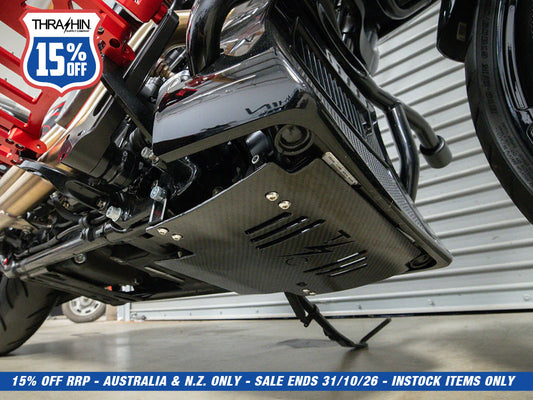 Skid Plate - Carbon Fibre Gloss Weave. Fits CVO Touring 2023up & Street Glide & Road Glide 2024up