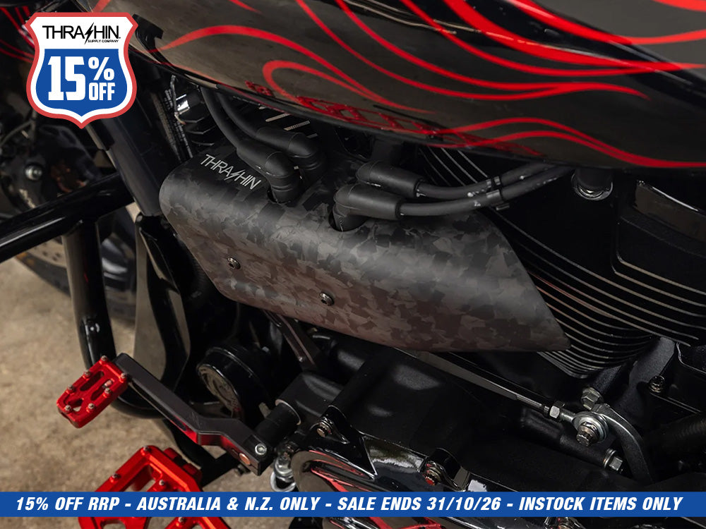 Air Scoop Coil Cover - Forged Carbon. Fits Softails 2018up & Touring 2024up.