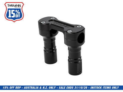 4in. Hole Shot Risers - Black. Fits 1in. Handlebar