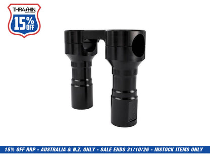 4in. Hole Shot Risers - Black. Fits 1in. Handlebar