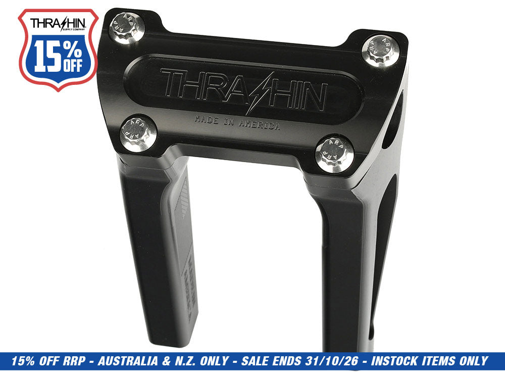 6in. Straight Thrashin Risers - Black. Fits 1in. Handlebar