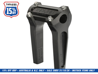 6in. Straight Thrashin Risers - Black. Fits 1in. Handlebar