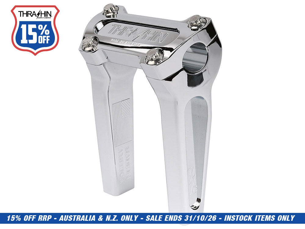 6in. Straight Thrashin Risers - Chrome. Fits 1in. Handlebar