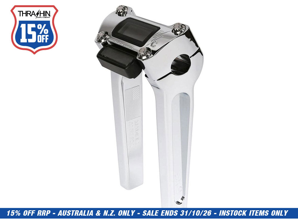 8in. Straight Thrashin Risers - Chrome. Fits Softail Street Bob, Low Rider ST, Standard & Breakout 2018-2024