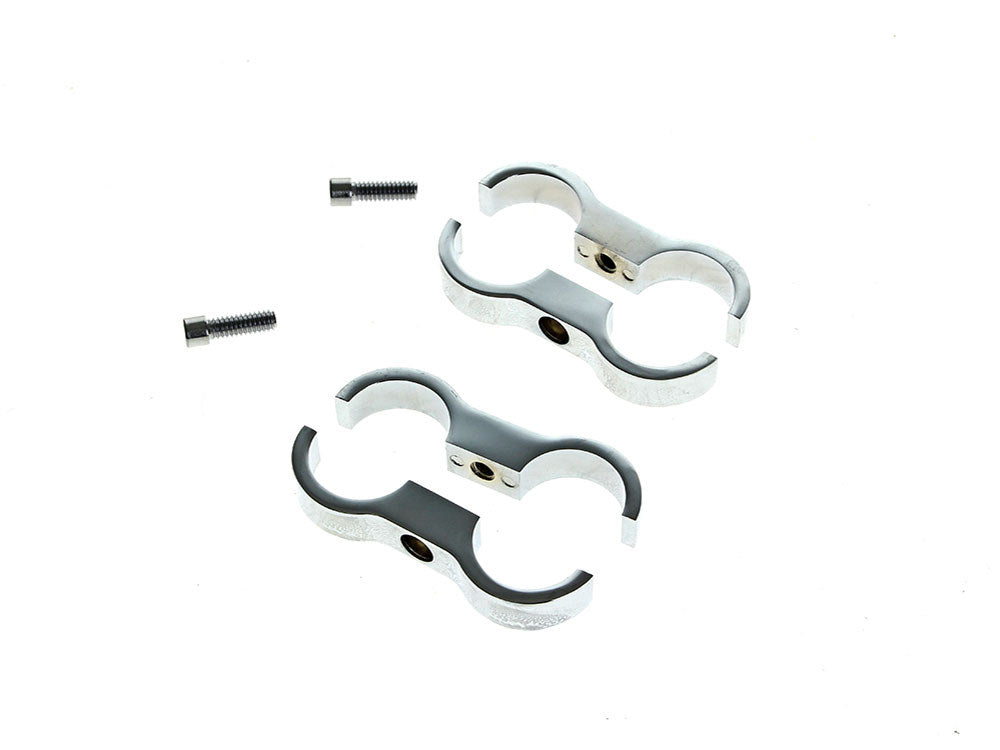 Oil Cooler Standoff Clamps - Chrome. Fits 1-1/8in. Frame