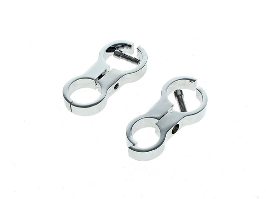 Oil Cooler Standoff Clamps - Chrome. Fits 1-1/4in. Frame
