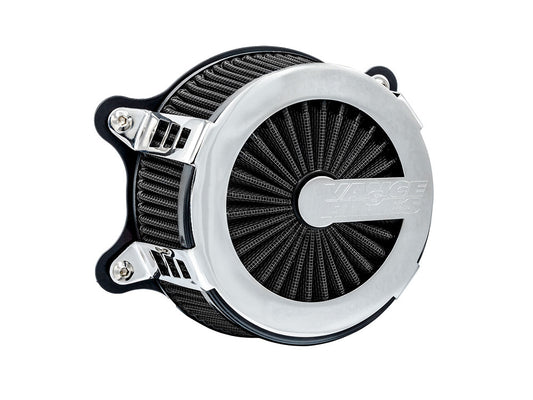 VO2 Cage Fighter Air Cleaner Kit - Chrome. Fits Touring 2017-2024 & Softail 2018-2024