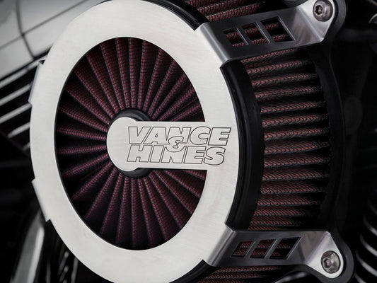 VO2 Cage Fighter Air Cleaner Kit - Brushed Stainless Steel. Fits Touring 2017-2024 & Softail 2018-2024