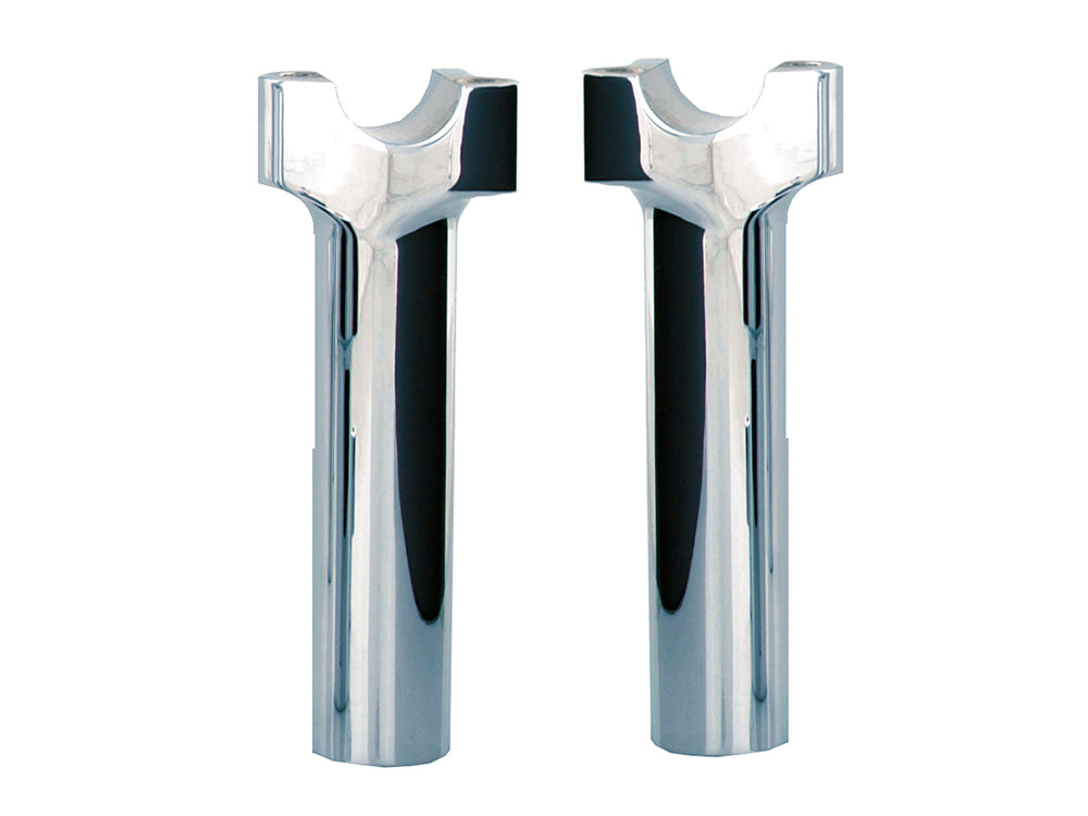 6in. Tall Risers with 1-1/4in. Thick Base - Chrome. Fits 1in. Handlebar.