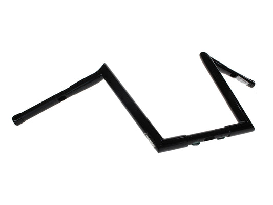 12in. x 1-1/4in. Chubby Hooked Ape Hanger Handlebars - Gloss Black.